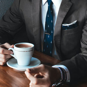 business man drinking coffee