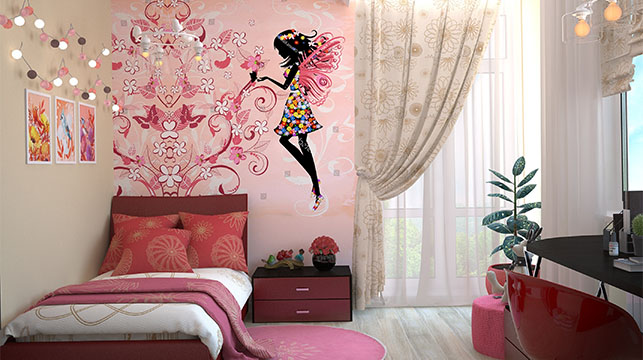 pink girl bedroom